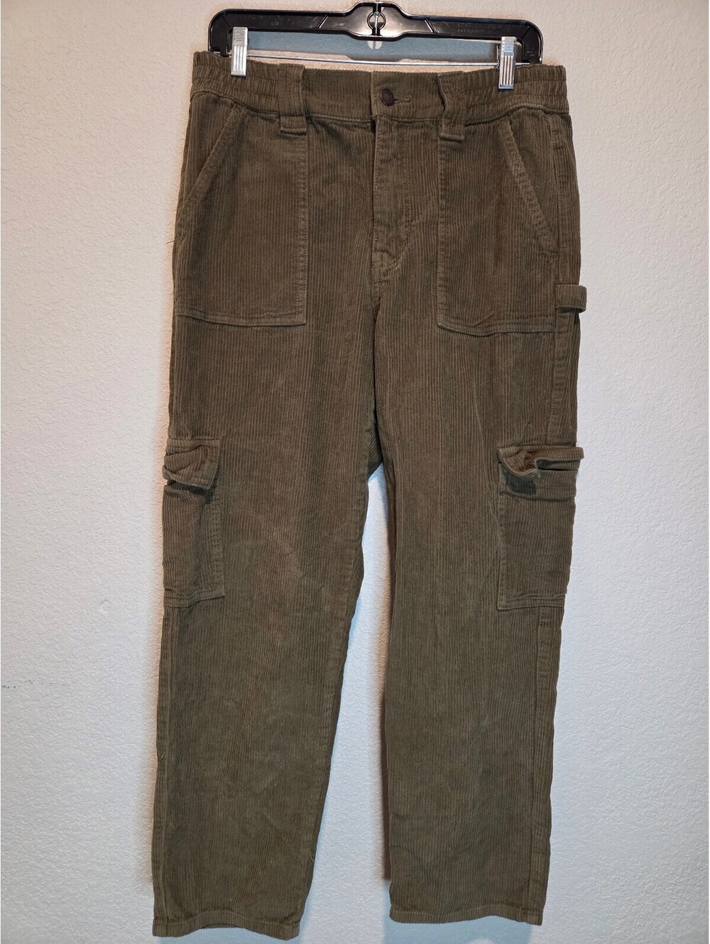 Indigo Rising Olive Green Corduroy Cargo Pants Size 9/29